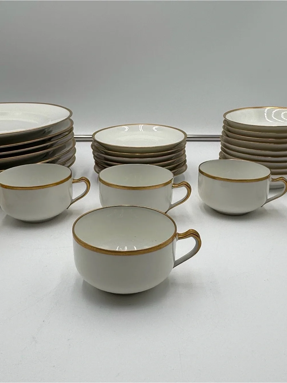 Antique Haviland Limoges France Gold Trim China Set 29 Pc M.F. Kaag Fort Wayne